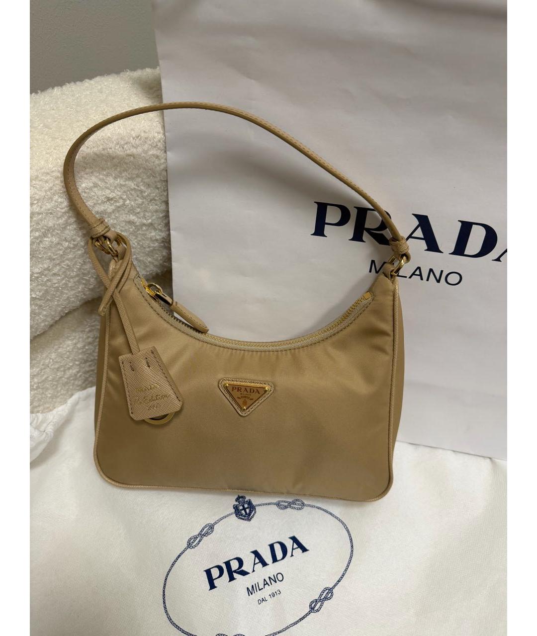 PRADA Бежевая сумка с короткими ручками, фото 2