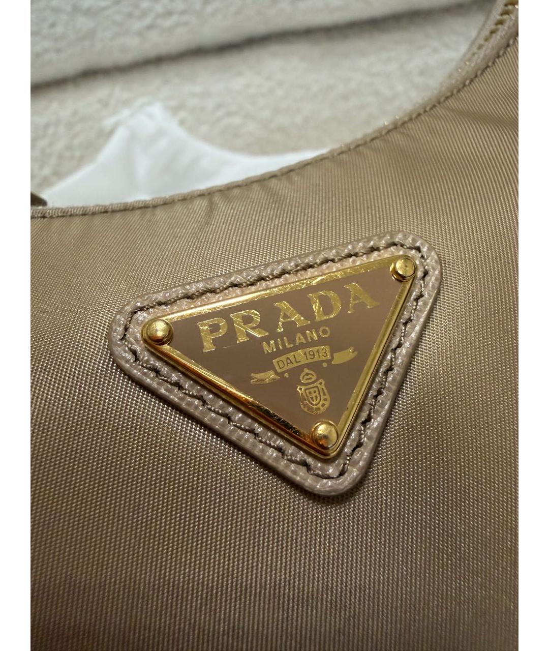 PRADA Бежевая сумка с короткими ручками, фото 6