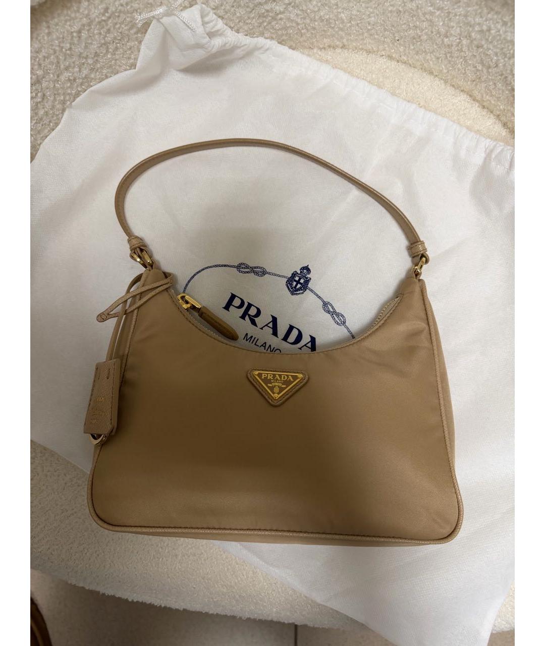 PRADA Бежевая сумка с короткими ручками, фото 3