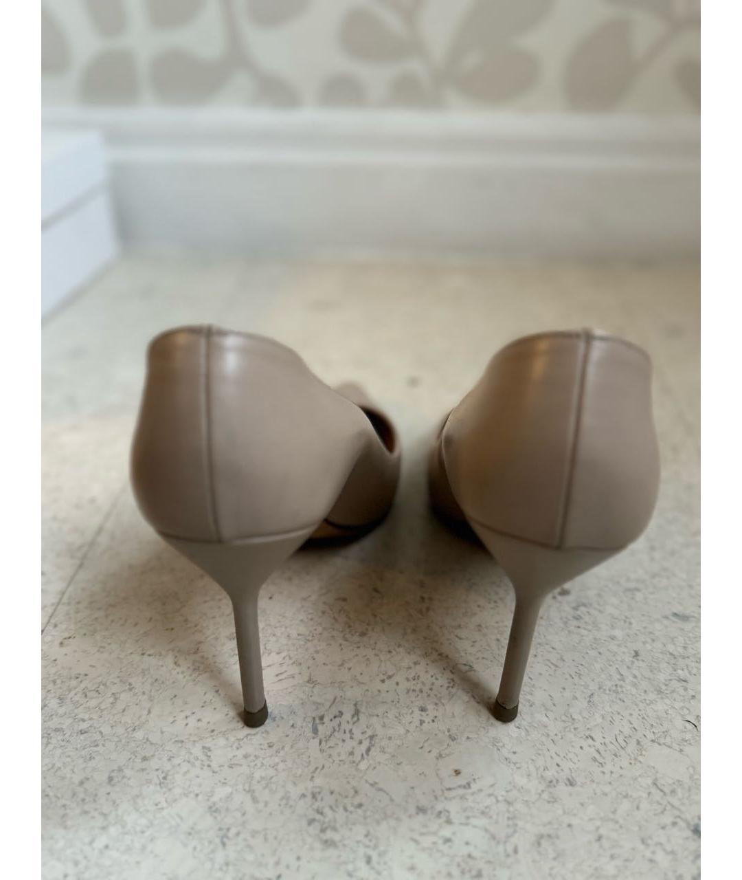 MANOLO BLAHNIK Бежевые кожаные туфли, фото 5