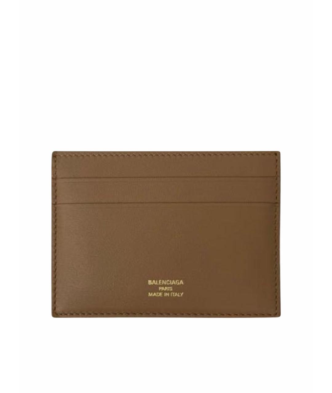 BALENCIAGA Бежевый кожаный кардхолдер, фото 1