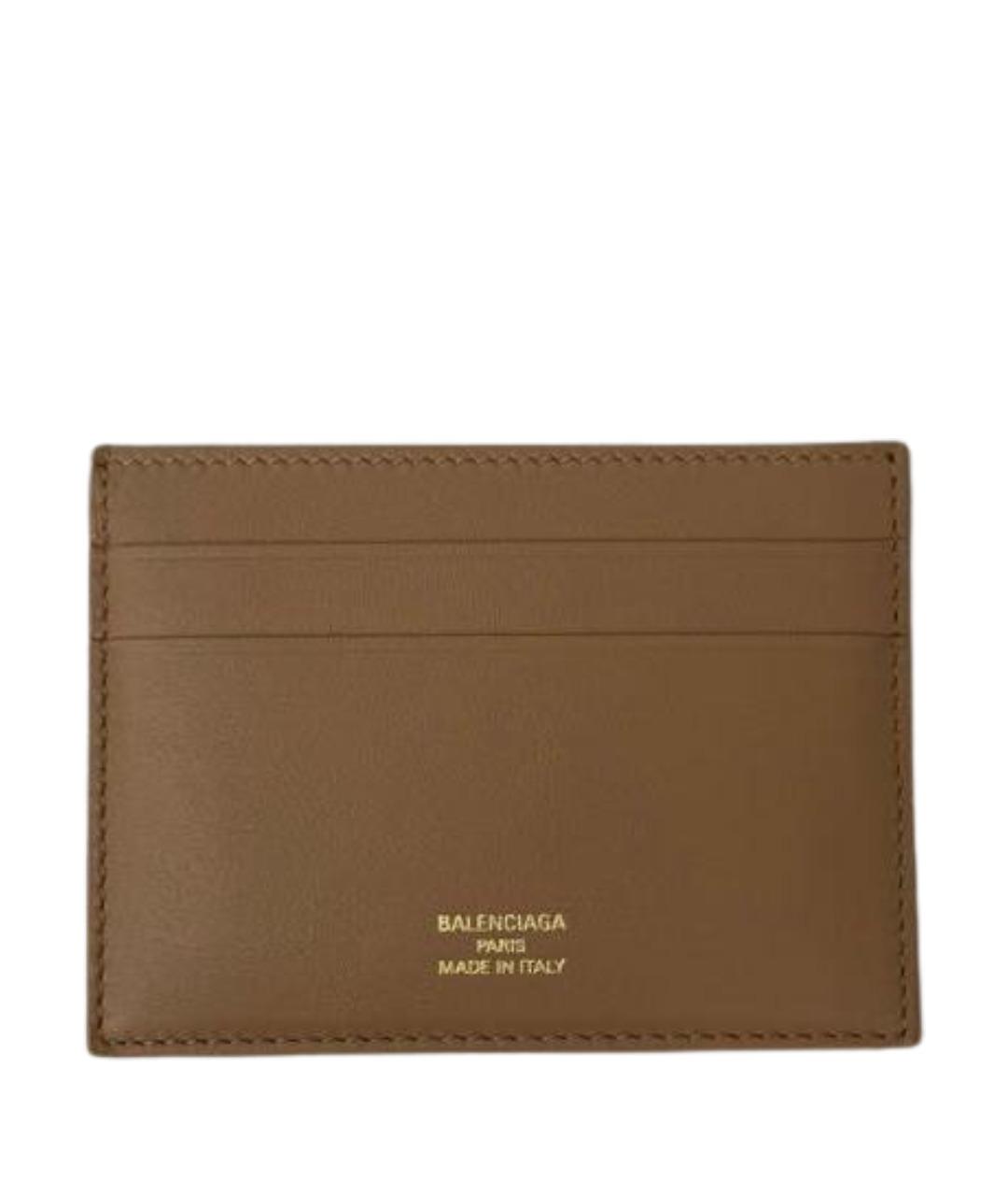 BALENCIAGA Бежевый кожаный кардхолдер, фото 5
