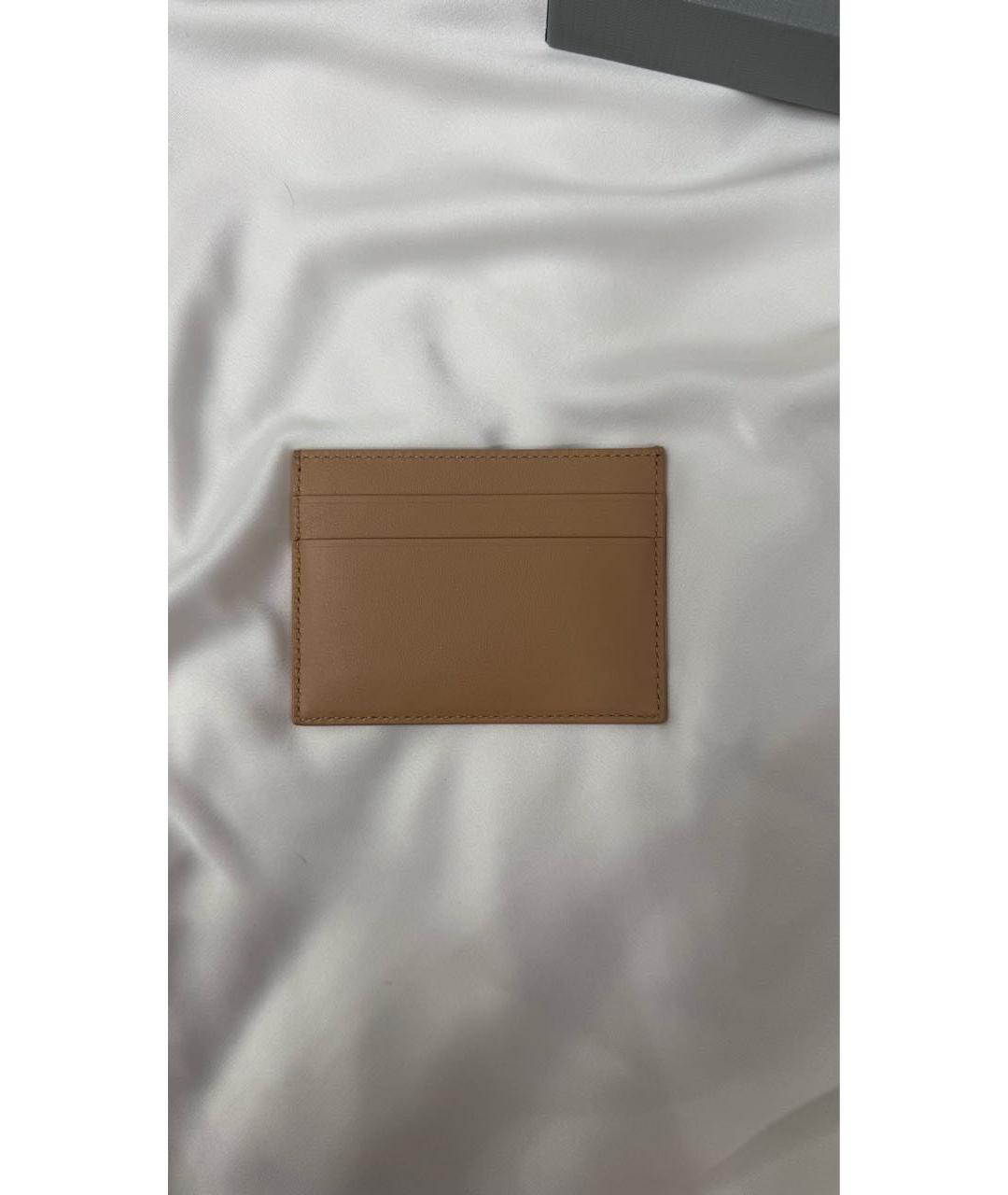 BALENCIAGA Бежевый кожаный кардхолдер, фото 2