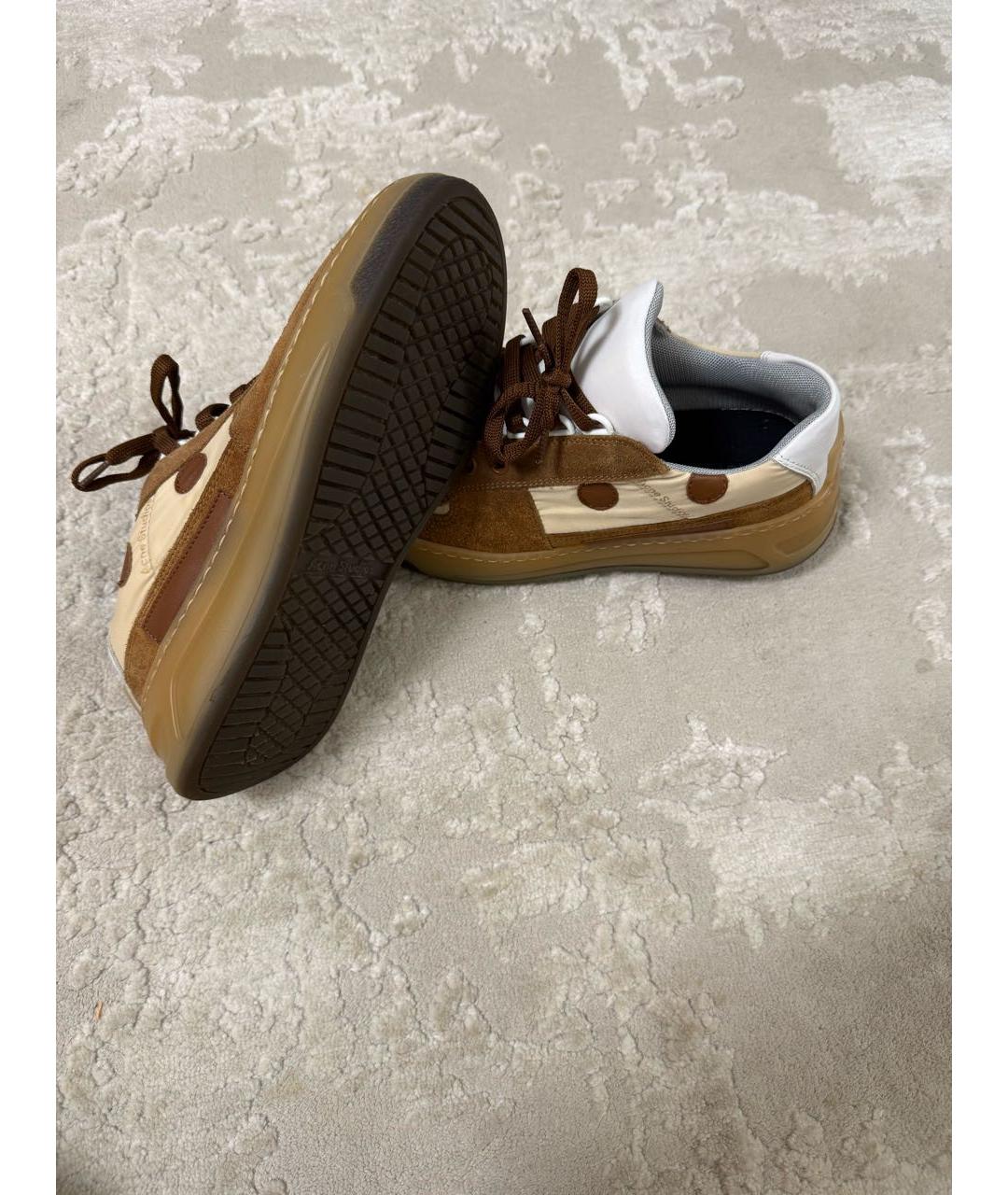 ACNE STUDIOS Коричневые замшевые кеды, фото 6