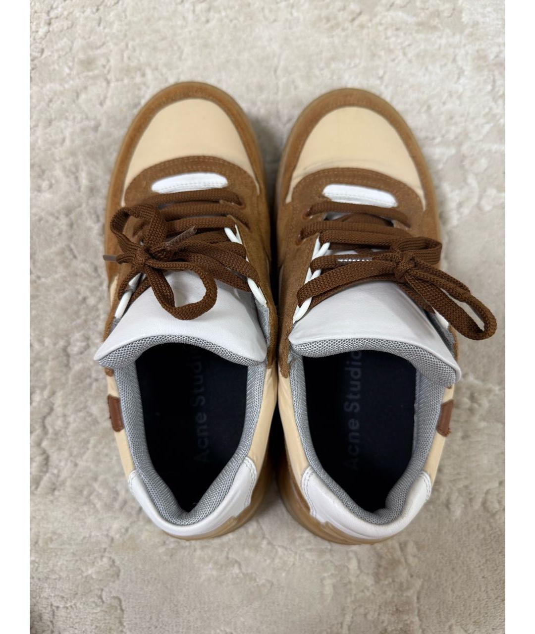 ACNE STUDIOS Коричневые замшевые кеды, фото 3