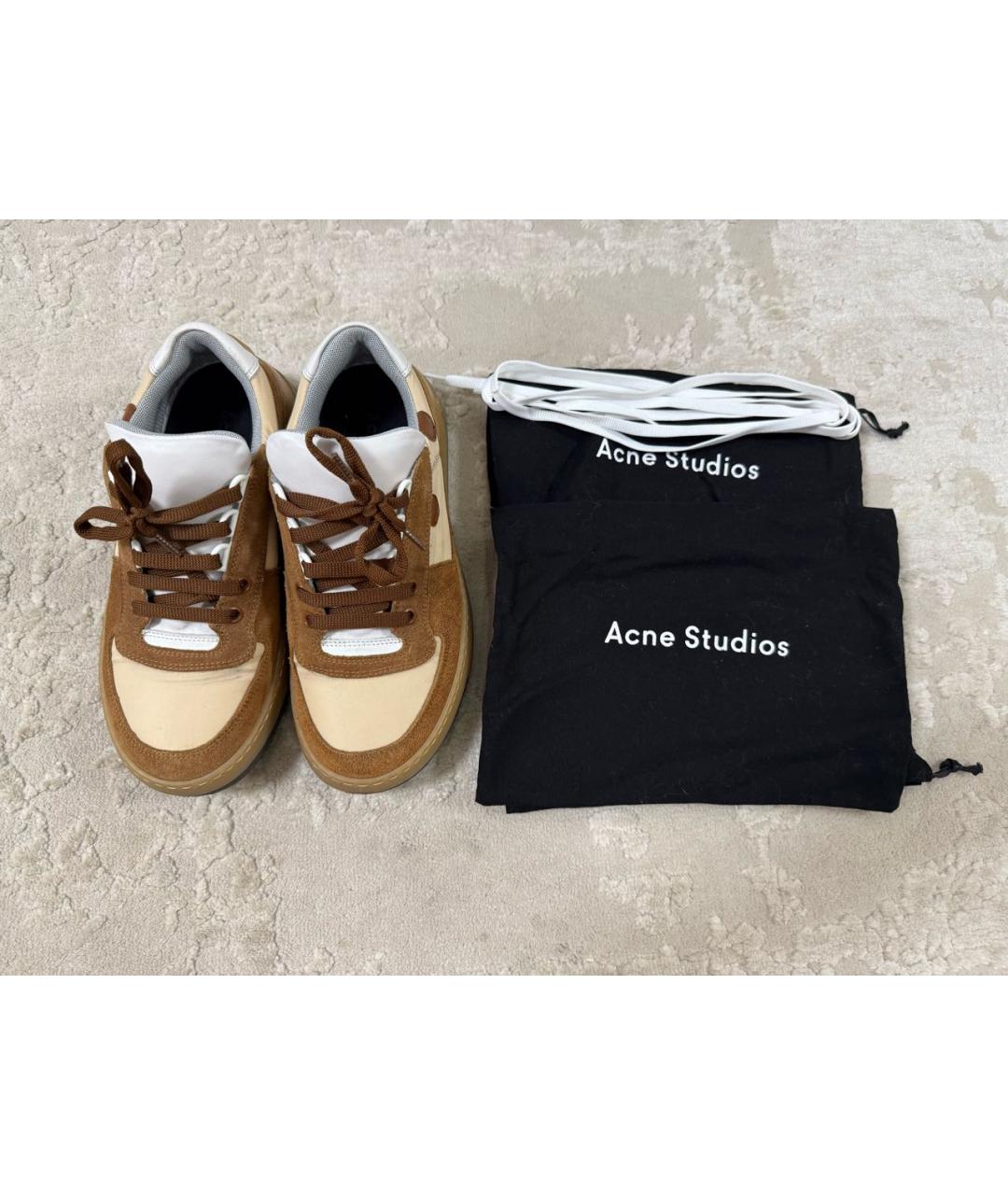 ACNE STUDIOS Коричневые замшевые кеды, фото 7