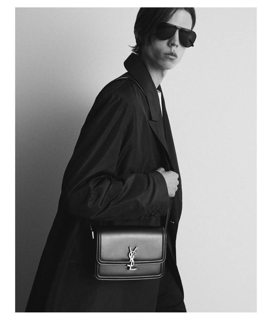 SAINT LAURENT Бордовая кожаная сумка через плечо, фото 5