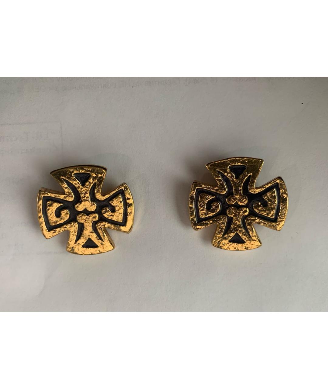 SAINT LAURENT Золотые металлические клипсы, фото 2