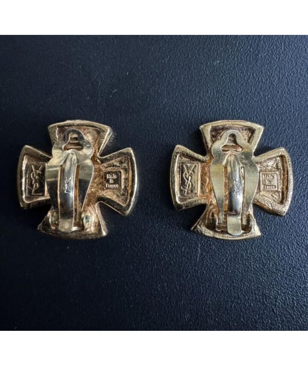 SAINT LAURENT Золотые металлические клипсы, фото 3