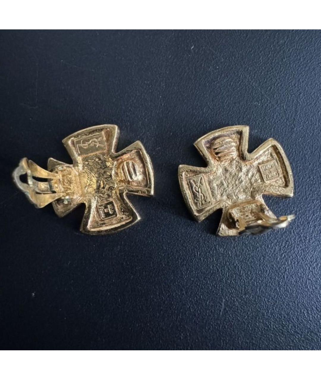 SAINT LAURENT Золотые металлические клипсы, фото 4