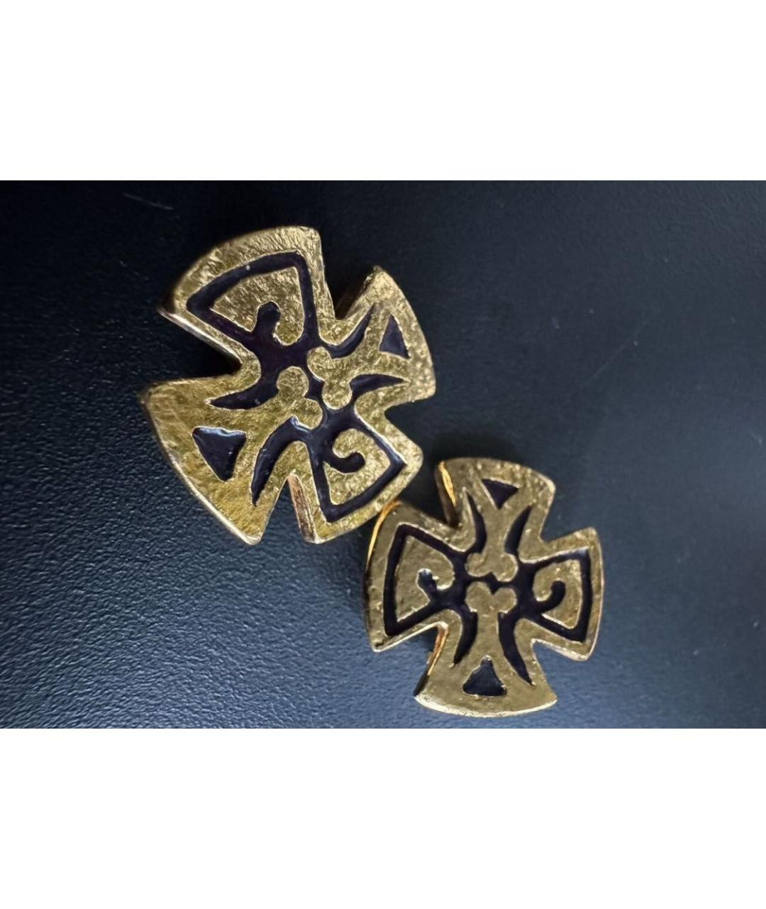 SAINT LAURENT Золотые металлические клипсы, фото 5