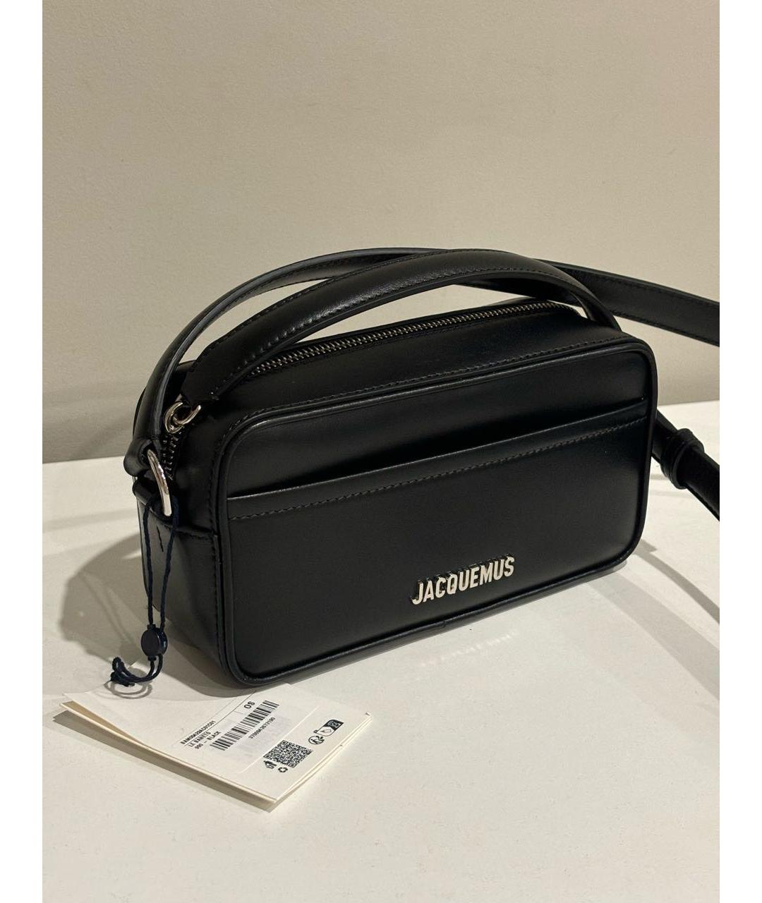 JACQUEMUS Черная кожаная сумка через плечо, фото 7