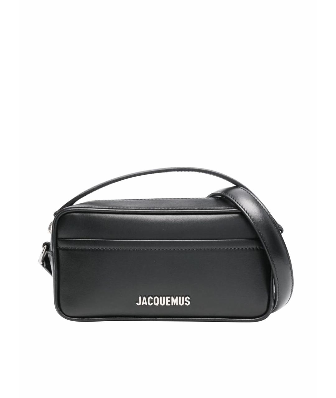 JACQUEMUS Черная кожаная сумка через плечо, фото 1