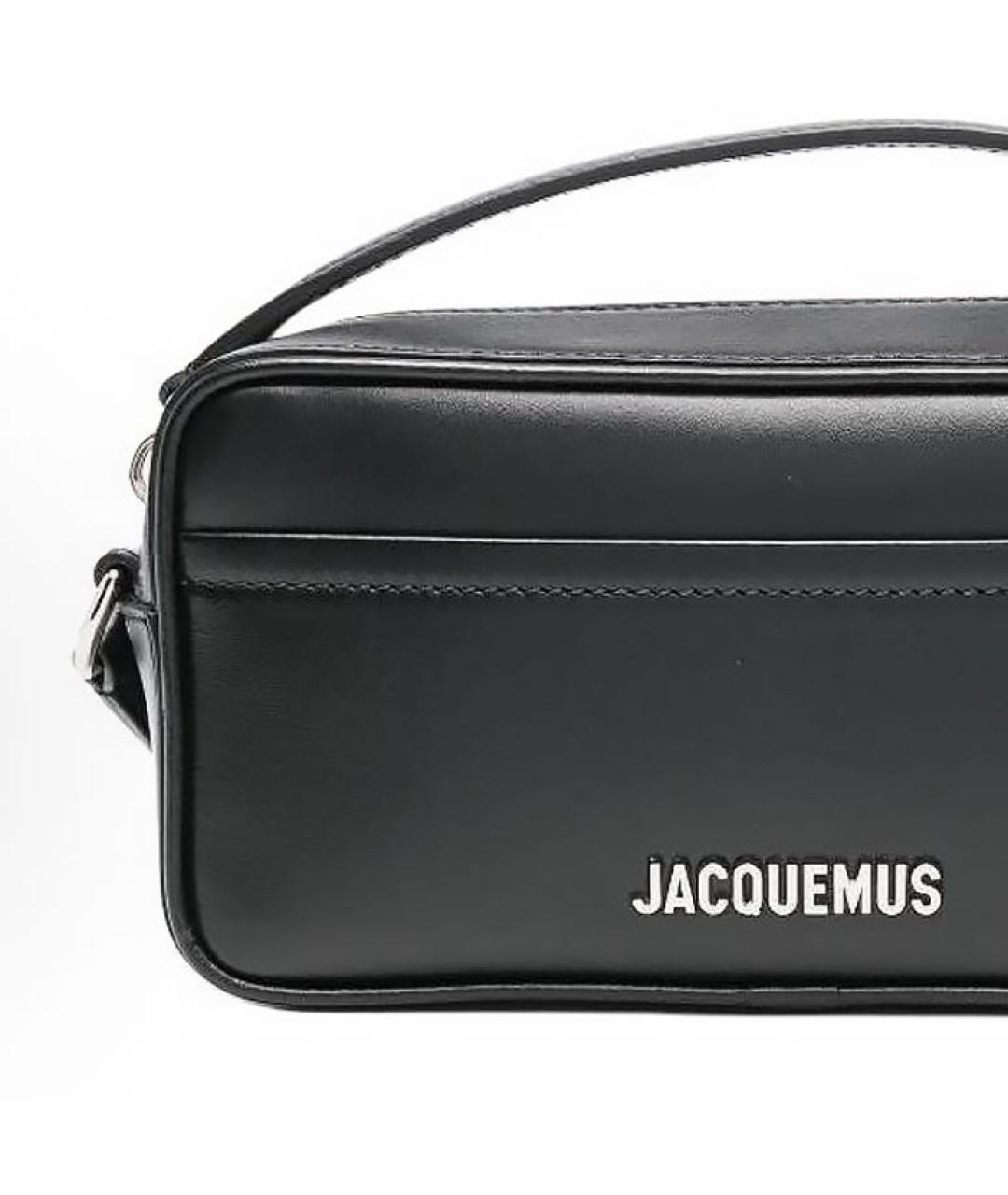 JACQUEMUS Черная кожаная сумка через плечо, фото 3