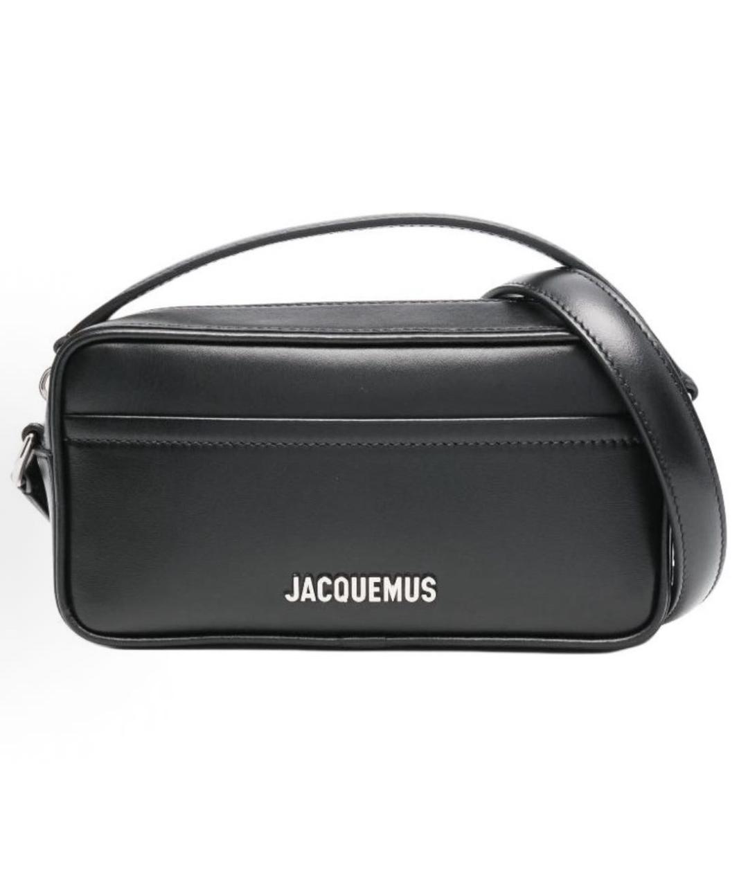 JACQUEMUS Черная кожаная сумка через плечо, фото 8