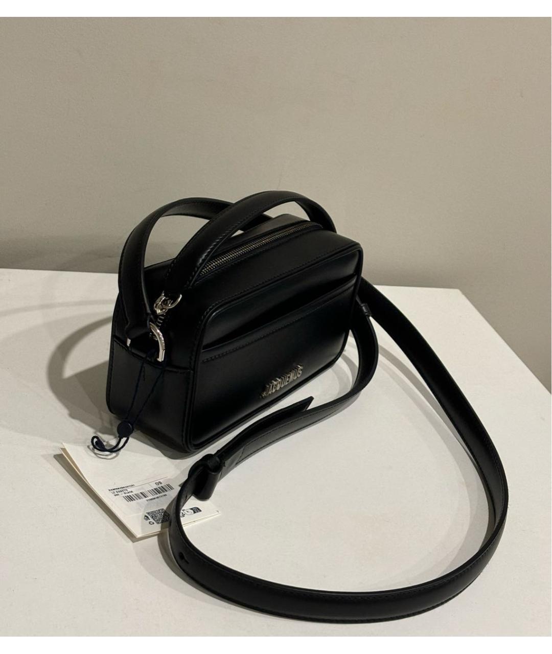JACQUEMUS Черная кожаная сумка через плечо, фото 6