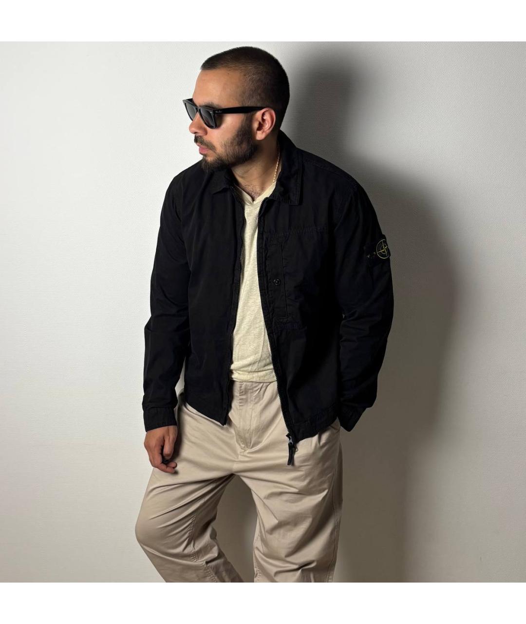 STONE ISLAND Черная хлопковая кэжуал рубашка, фото 6