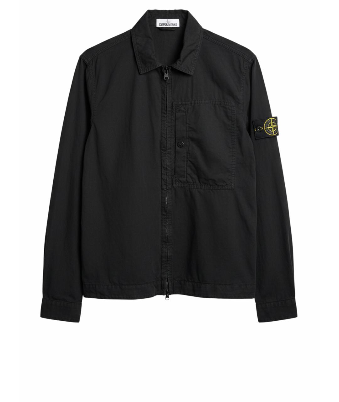 STONE ISLAND Черная хлопковая кэжуал рубашка, фото 1