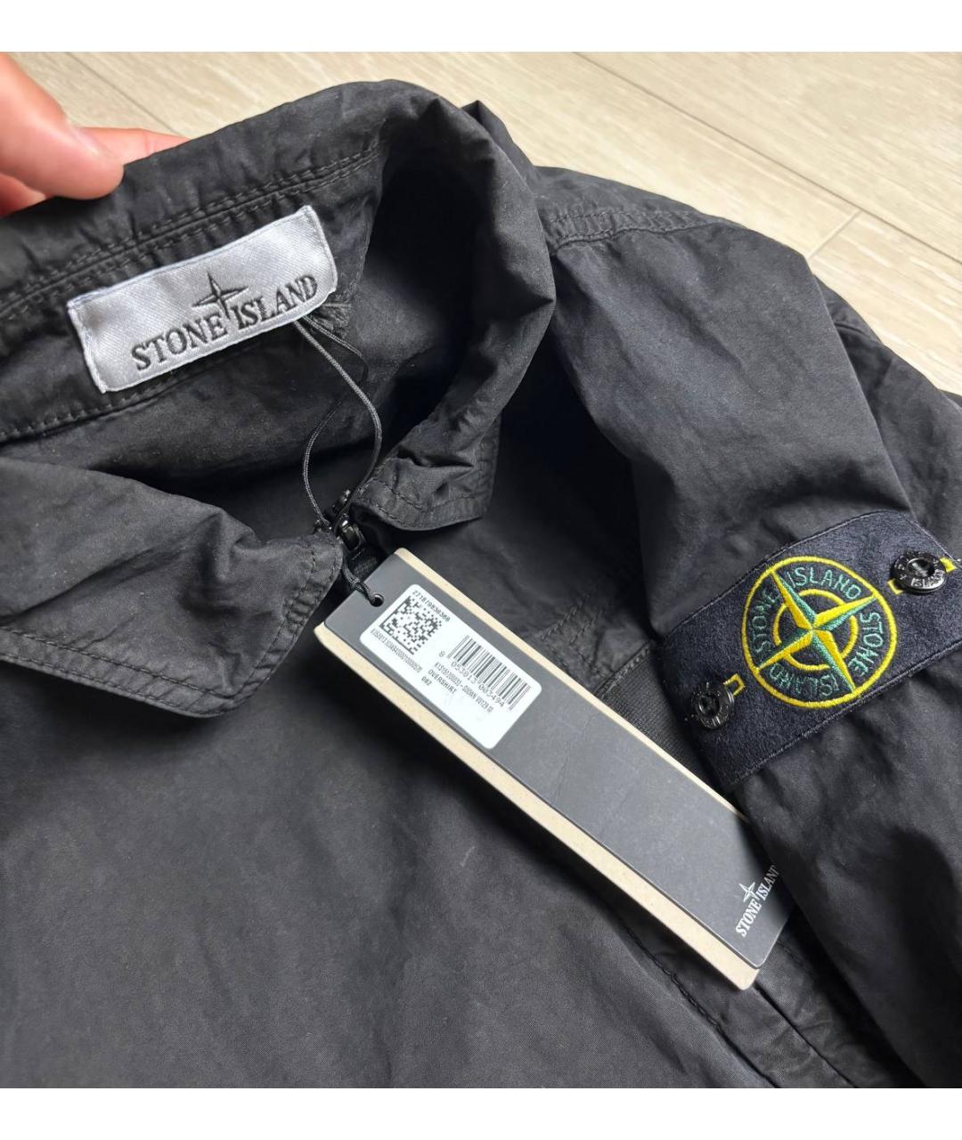 STONE ISLAND Черная хлопковая кэжуал рубашка, фото 8