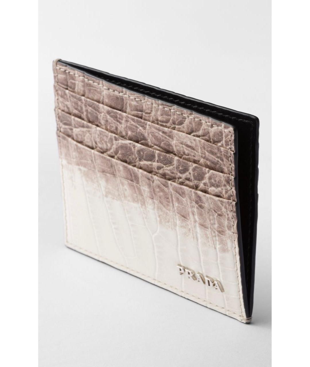 PRADA Бежевый кардхолдер из экзотической кожи, фото 2