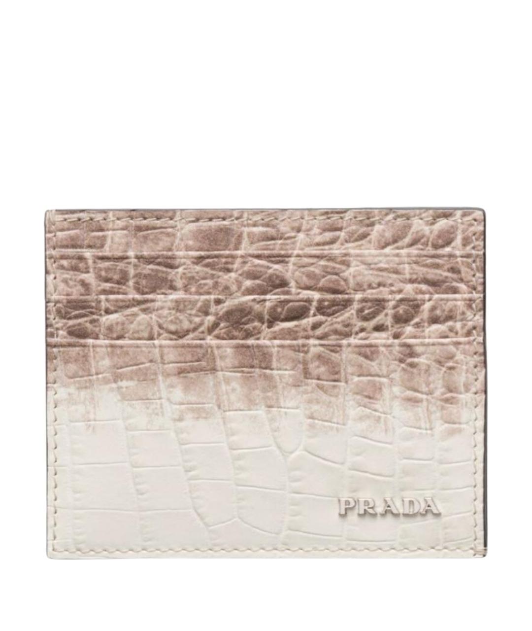 PRADA Бежевый кардхолдер из экзотической кожи, фото 1