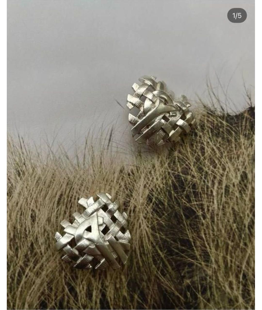 SAINT LAURENT Серебряные латунные клипсы, фото 3