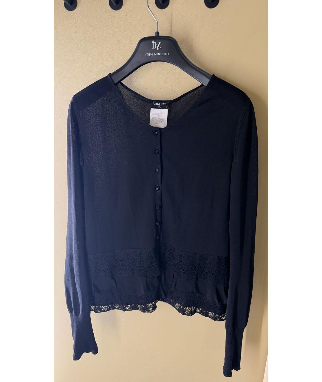 CHANEL Черный вискозный кардиган, фото 6