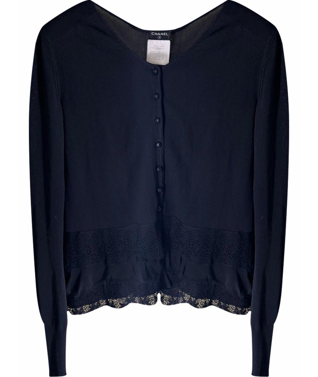 CHANEL Черный вискозный кардиган, фото 1