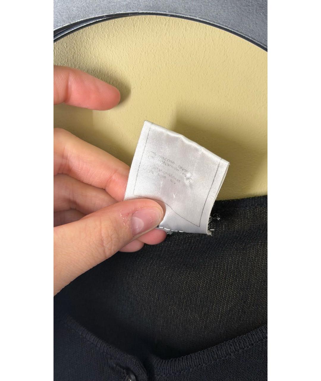 CHANEL Черный вискозный кардиган, фото 4