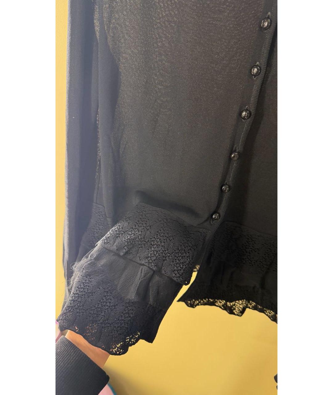 CHANEL Черный вискозный кардиган, фото 5