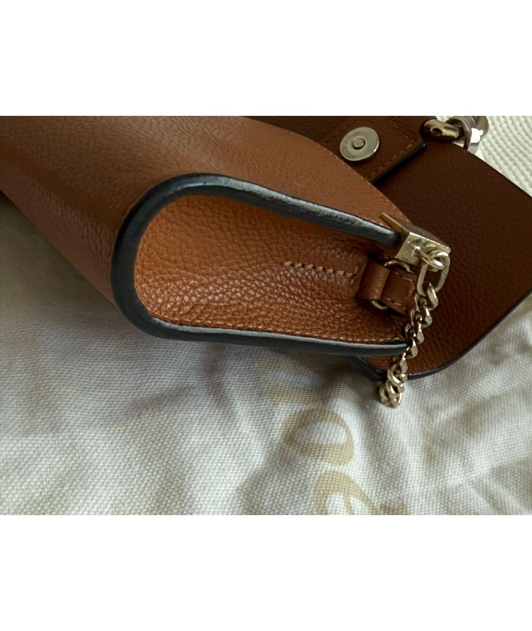 CHLOE Коричневая кожаная сумка через плечо, фото 3