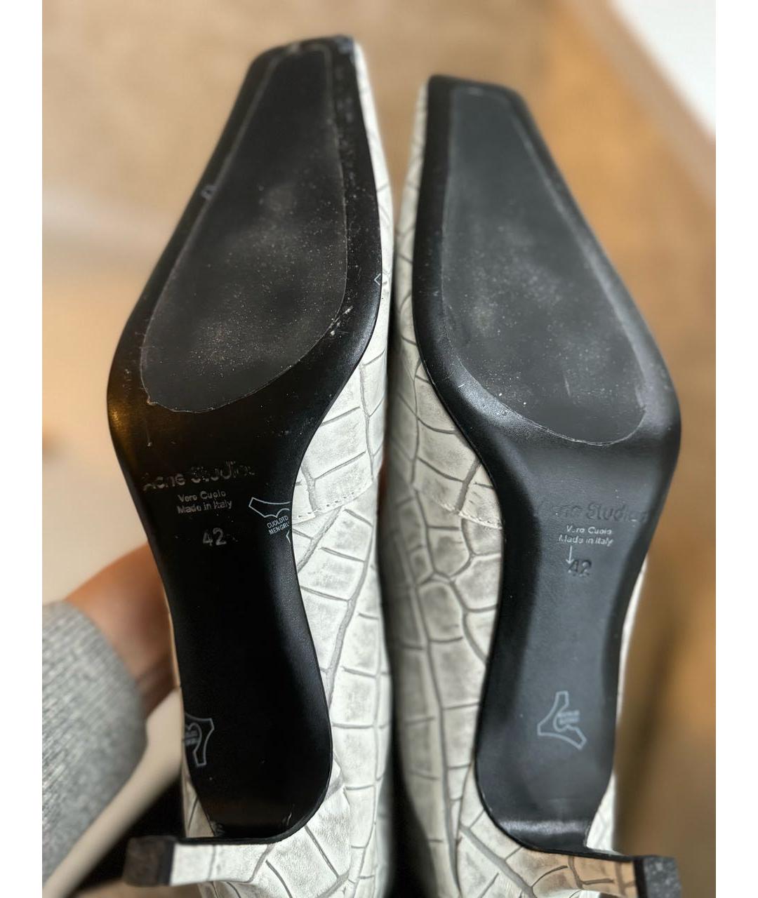 ACNE STUDIOS Белые кожаные сапоги, фото 5