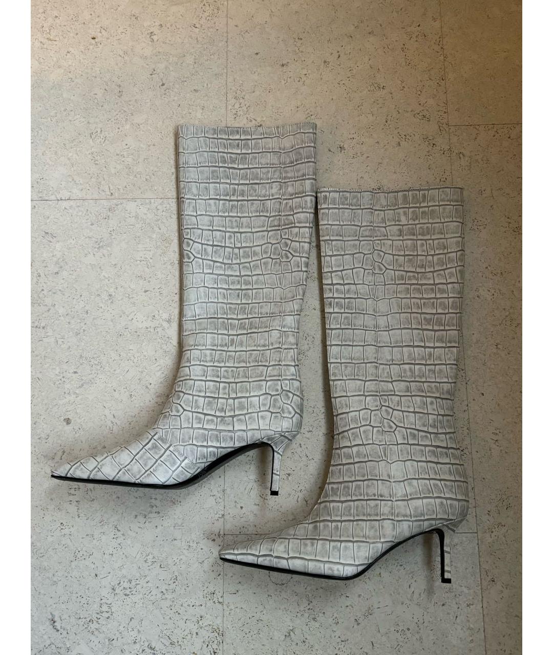 ACNE STUDIOS Белые кожаные сапоги, фото 3