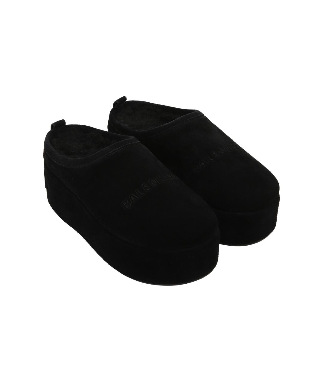BALENCIAGA Черные замшевые мюли, фото 2