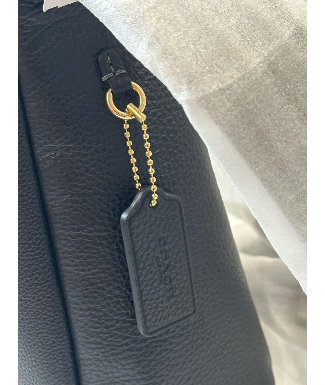 COACH Черная кожаная сумка через плечо, фото 7