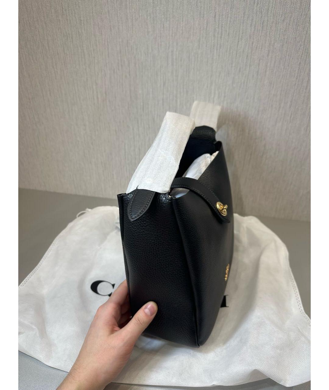 COACH Черная кожаная сумка через плечо, фото 5