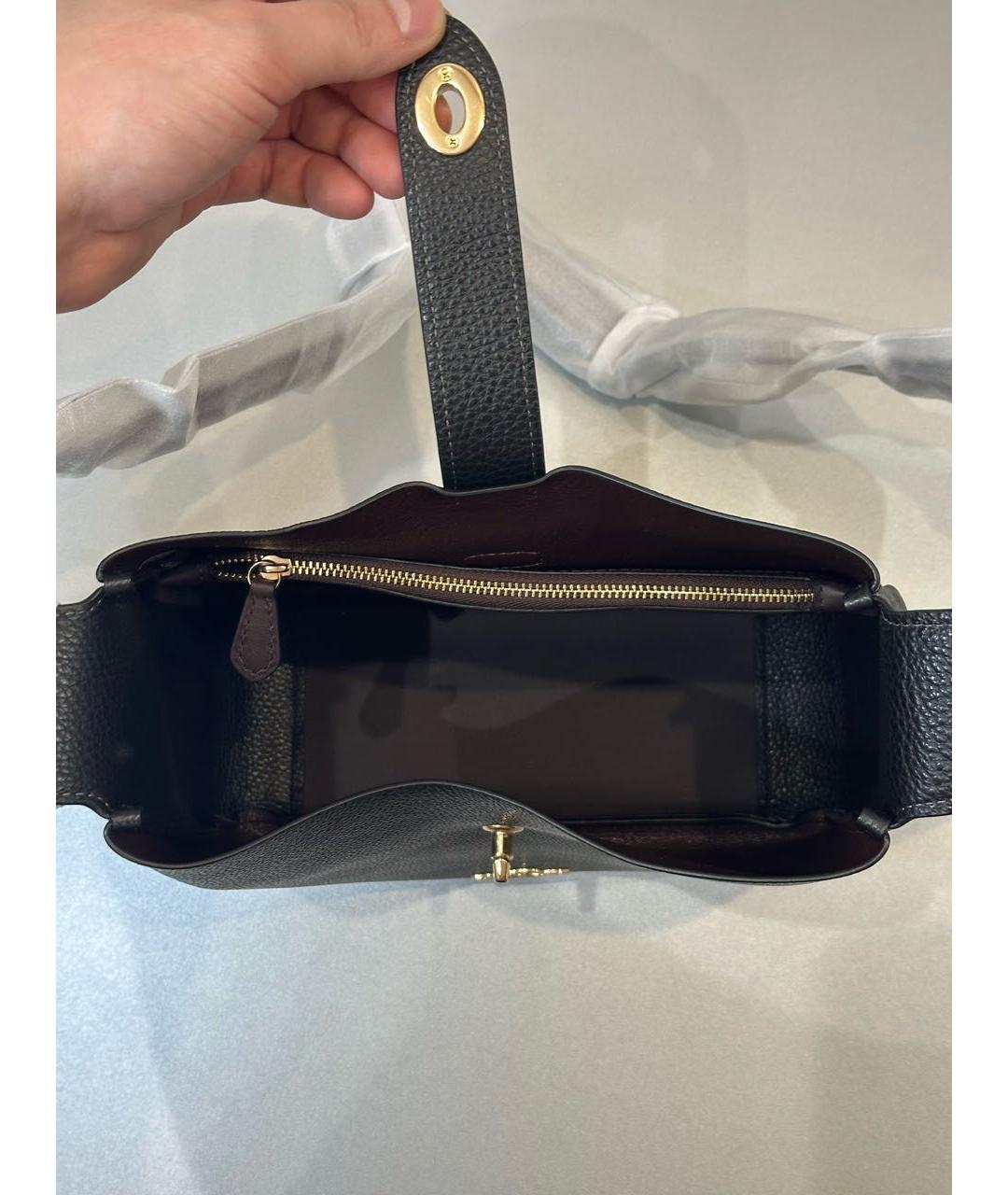 COACH Черная кожаная сумка через плечо, фото 8