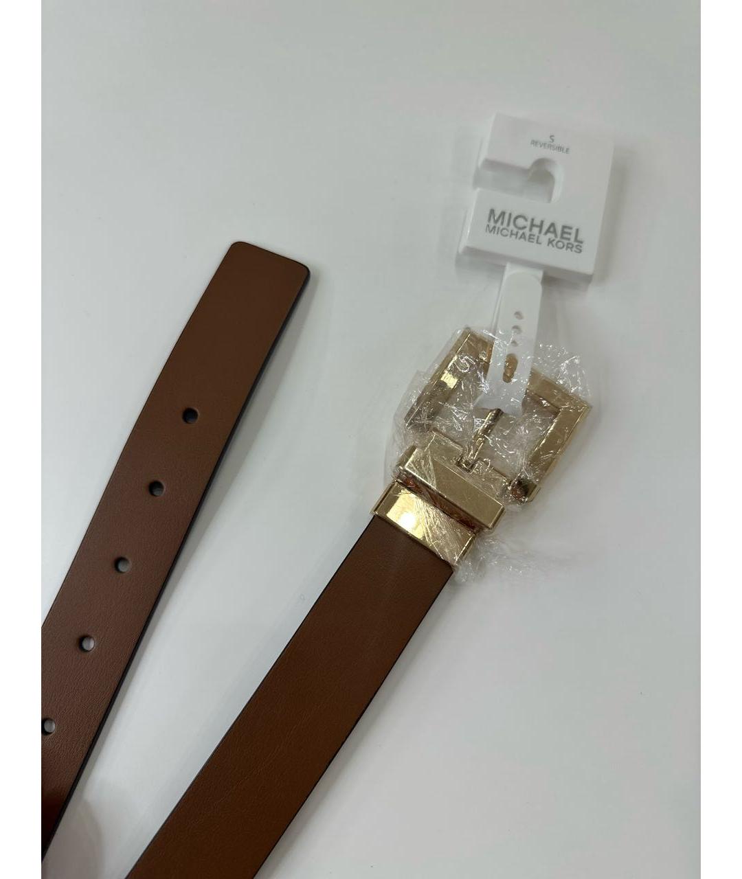 MICHAEL KORS Коричневый кожаный ремень, фото 2