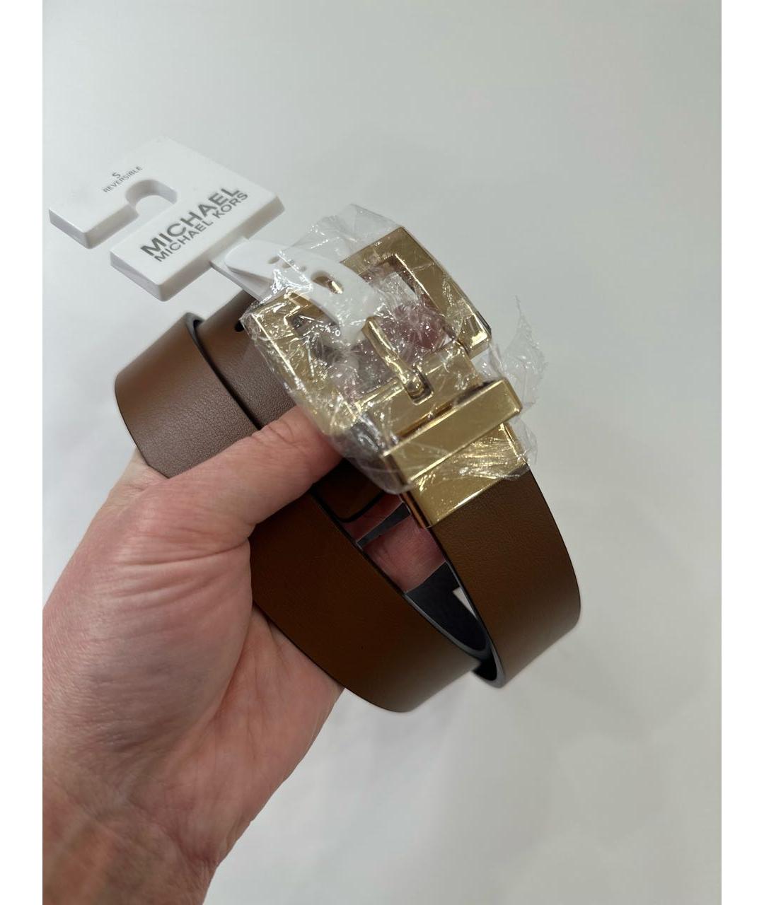 MICHAEL KORS Коричневый кожаный ремень, фото 7