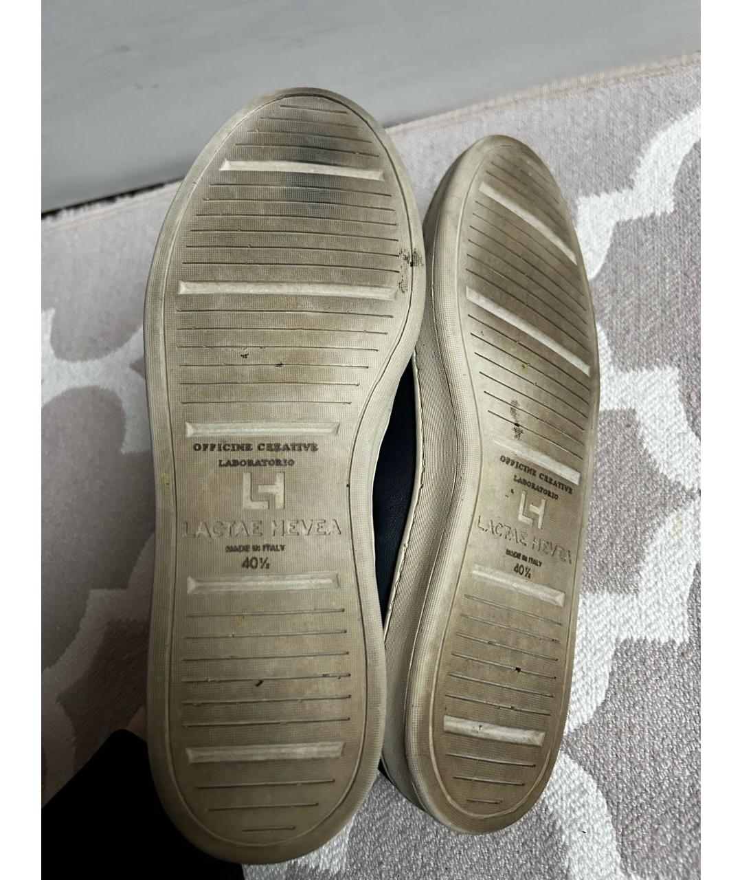 OFFICINE CREATIVE Темно-синие кожаные слипоны, фото 3