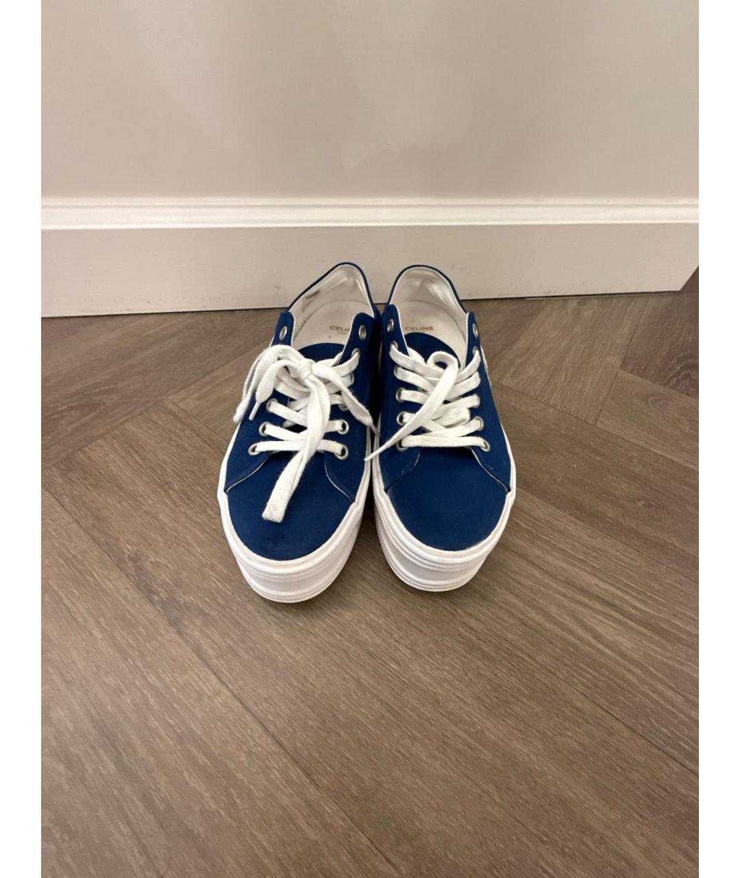 CELINE Синие текстильные кеды, фото 2