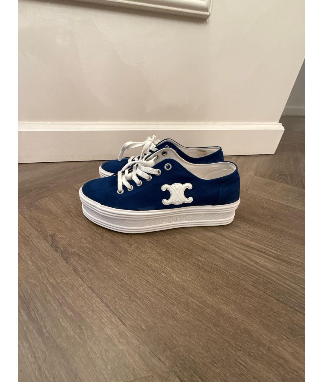 CELINE Синие текстильные кеды, фото 5