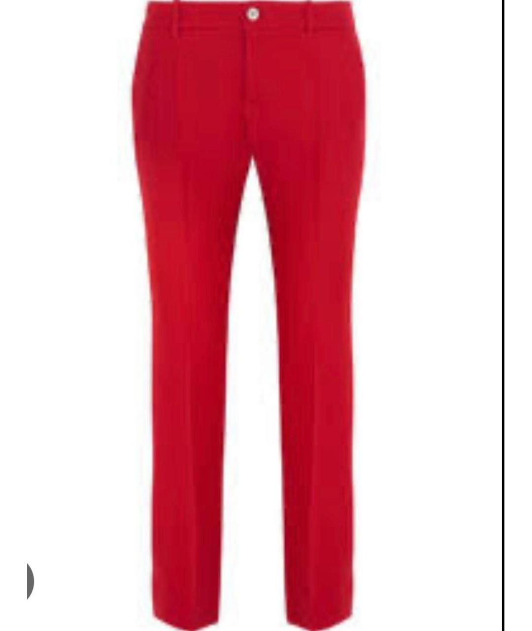 GUCCI Красные вискозные прямые брюки, фото 7