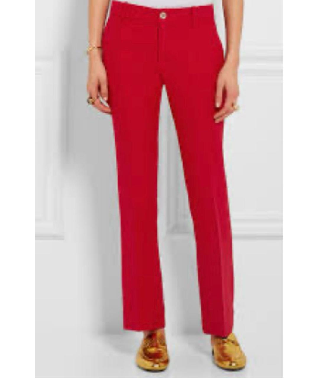 GUCCI Красные вискозные прямые брюки, фото 6