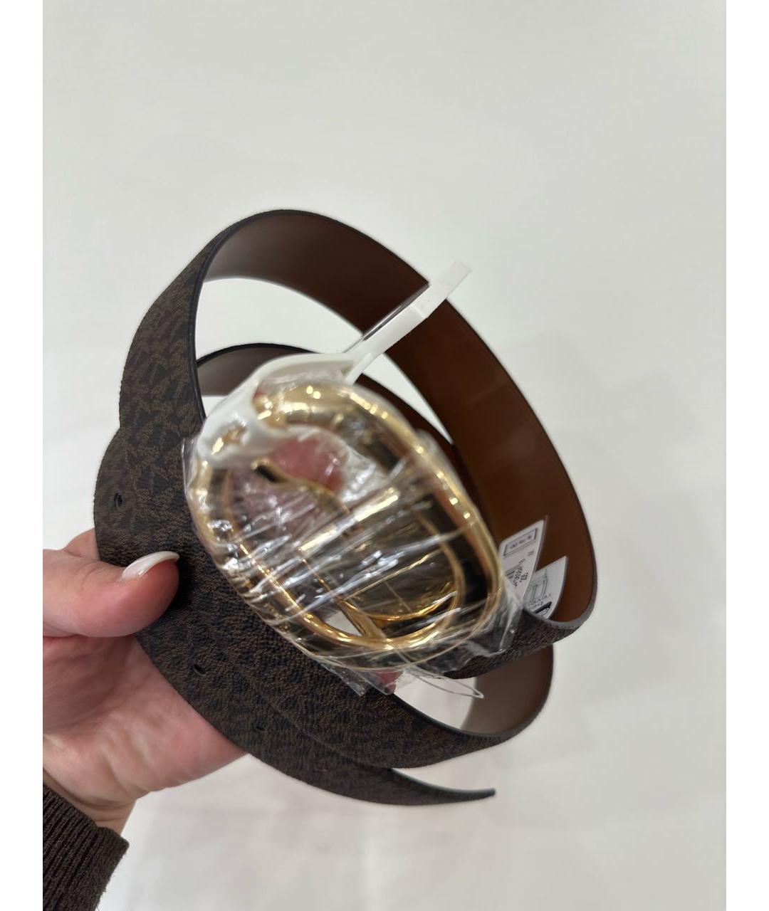 MICHAEL KORS Коричневый ремень из искусственной кожи, фото 4