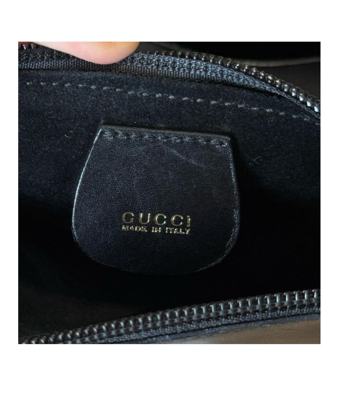 GUCCI Черная кожаная сумка с короткими ручками, фото 4