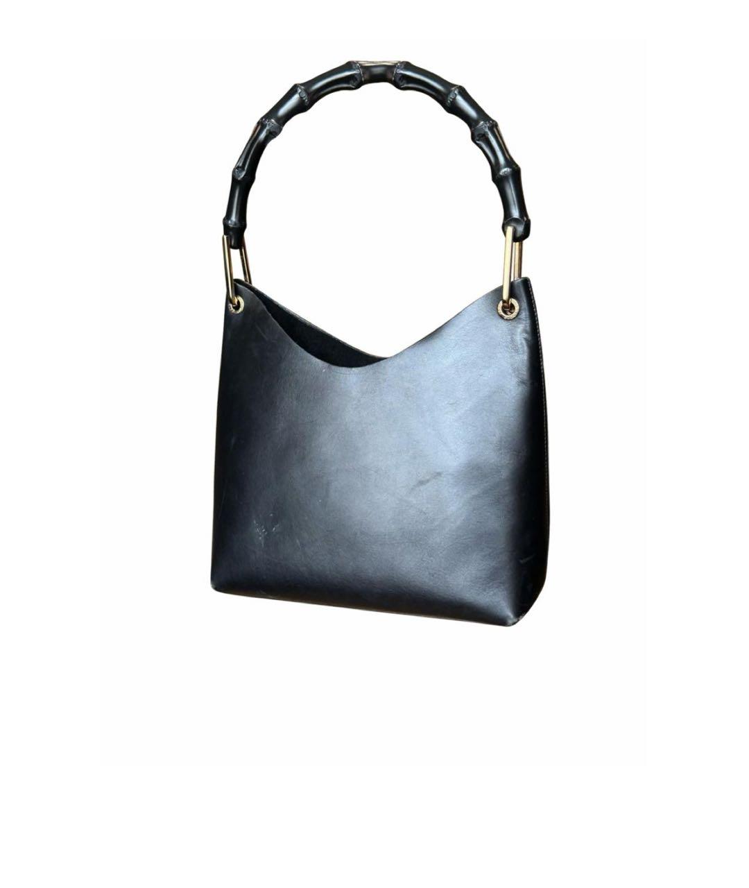 GUCCI Черная кожаная сумка с короткими ручками, фото 2