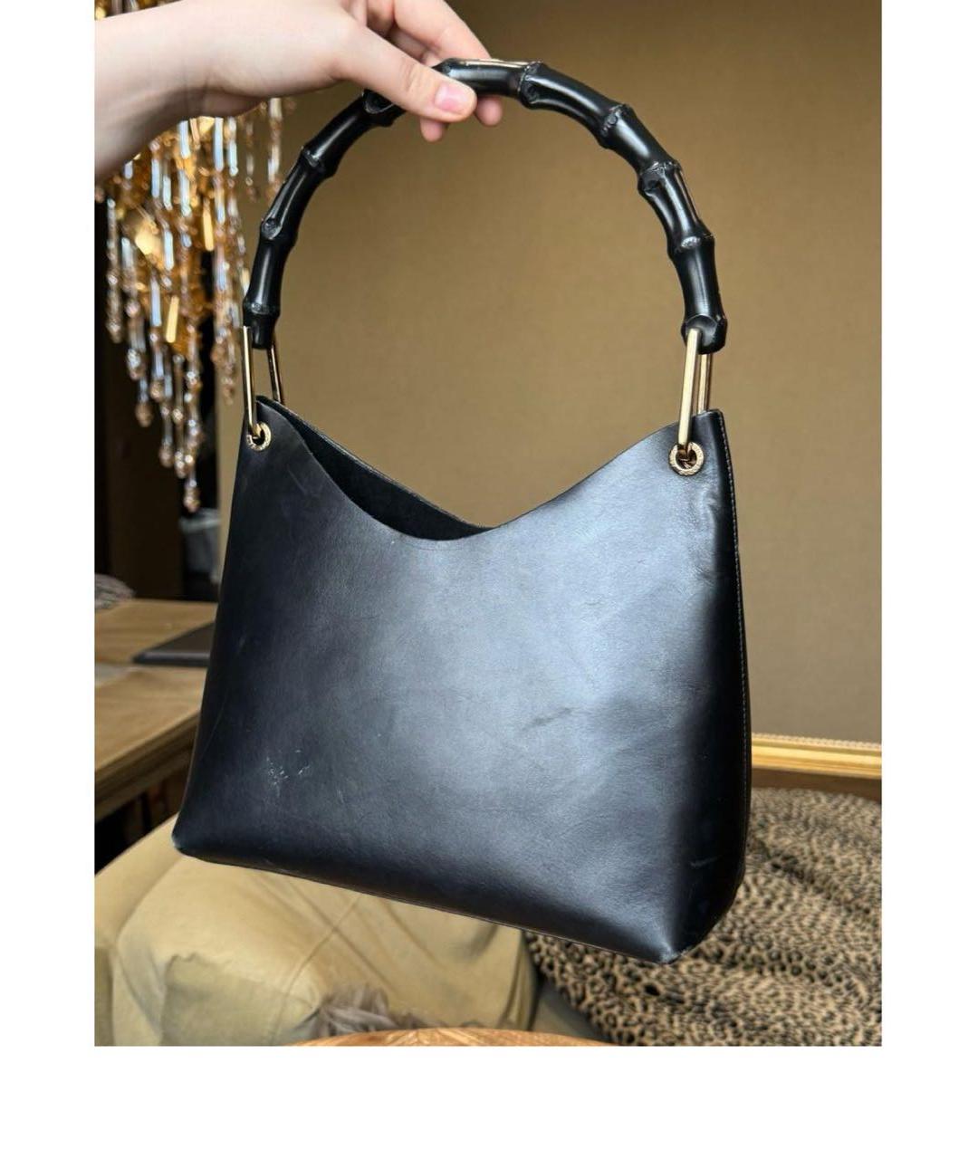 GUCCI Черная кожаная сумка с короткими ручками, фото 6