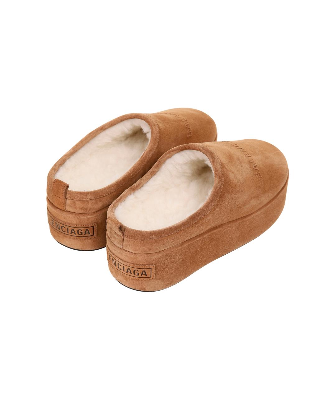 BALENCIAGA Коричневые замшевые мюли, фото 4