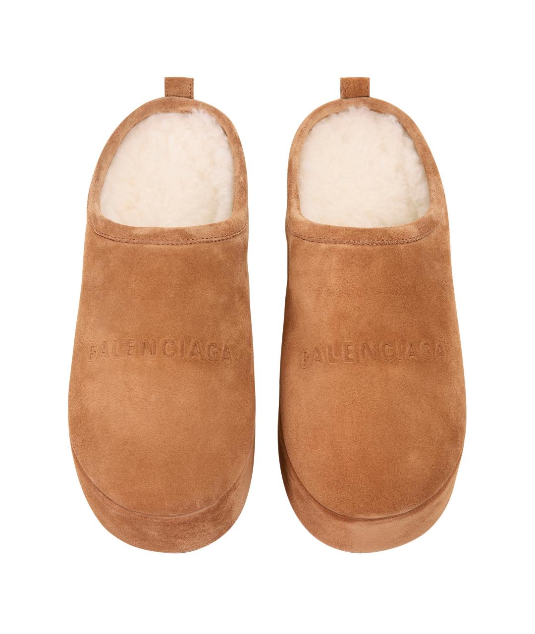 BALENCIAGA Коричневые замшевые мюли, фото 3